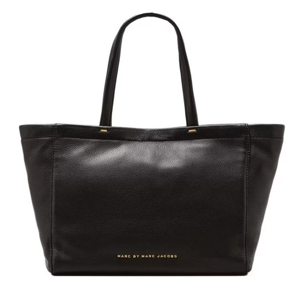 Marc by Marc Jacobs What's the T Tote, Black Pebbled Leather, Laptop Work Bag